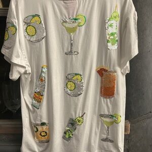 Queen of Sparkles QOS Medium Margarita Topo Chico Paloma sequin tee